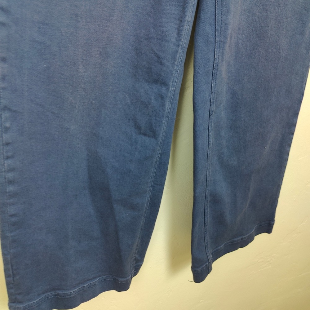 Everlane Wide Leg Crop Pants Women 4 Blue High Rise Stretch Minimalist Aesthetic - Picture 5 of 9